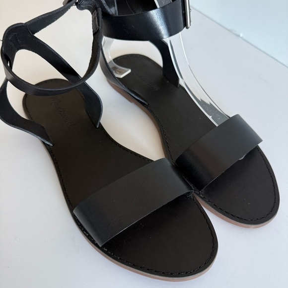 Madewell Leather Flat Sandals Ankle Strap The Boardwalk Casual Boho Size 8.5 - Picture 3 of 11